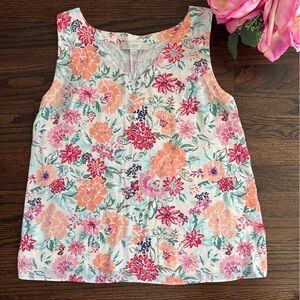 LOFT floral sleeveless top, size M